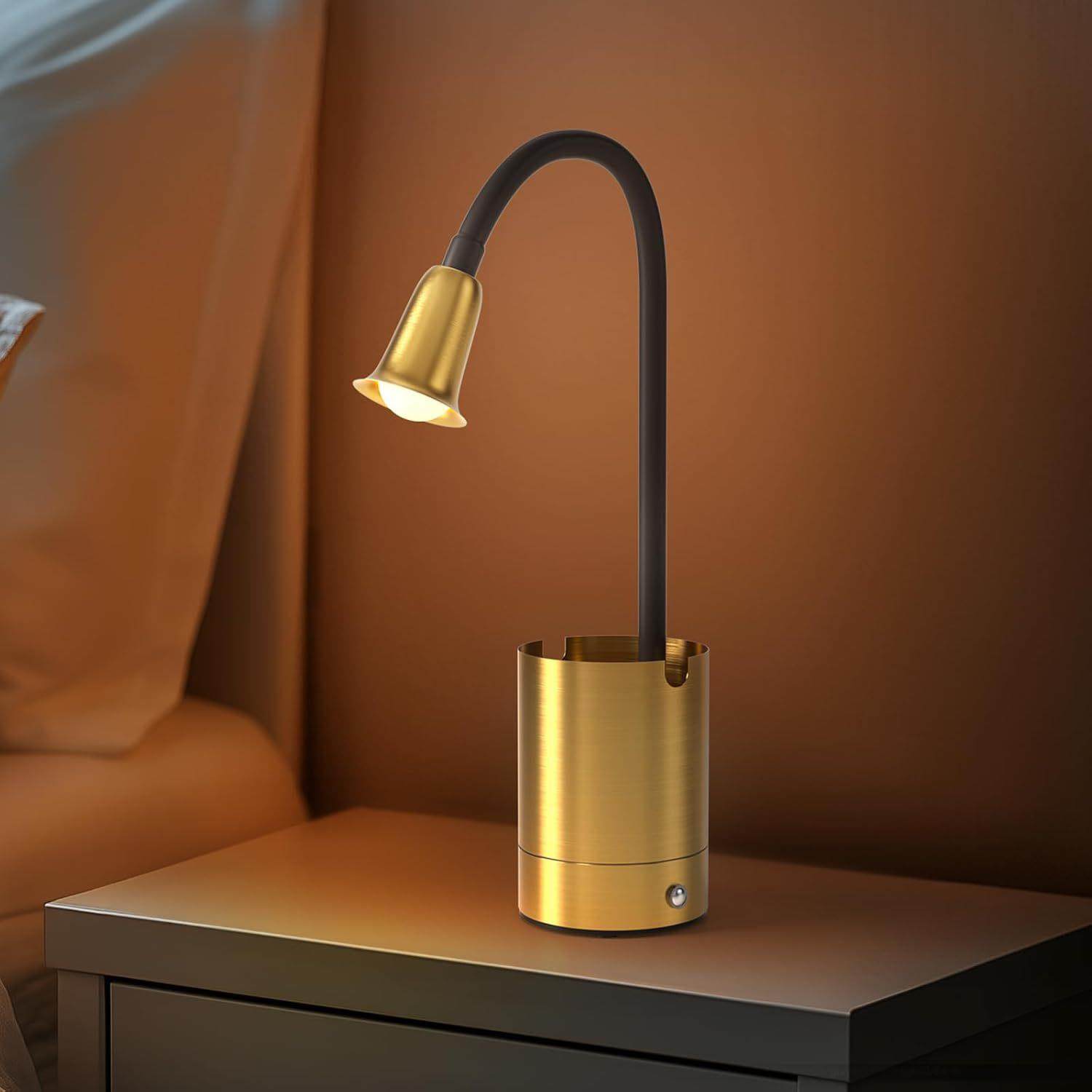 台灯收纳盒3级调光灯护眼复古灯办公室卧室书房客厅床头柜灯