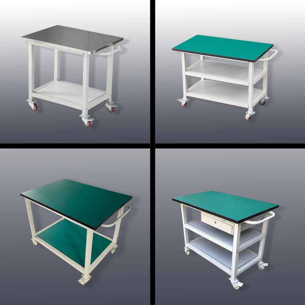 防静电双层小推车带抽屉周转车多功能工具车分拣移动手推车工作台