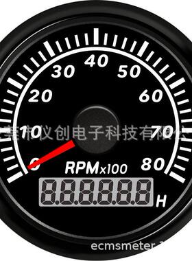 网销ECPC系列52MM指针转速表8KRPM1-300内速比可调