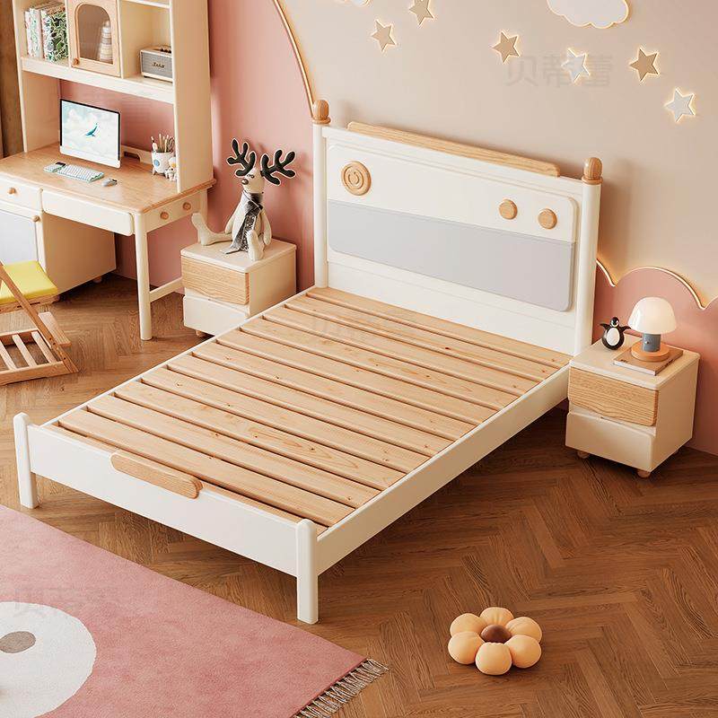 纯卧室实木床储物床男孩男童床现代简约全房间床小户型实木儿童床