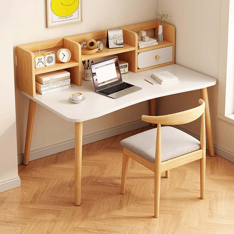 书桌书架一体现代简约台式电脑桌简易家用桌椅组合出租屋学习桌字