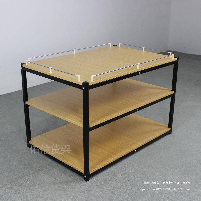 钢木三层促销台展示架木质货架陈列展台超市堆头架花车台