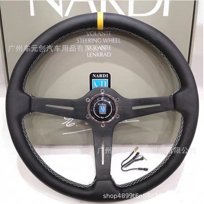 Nardi15寸皮质小凹平方向盘