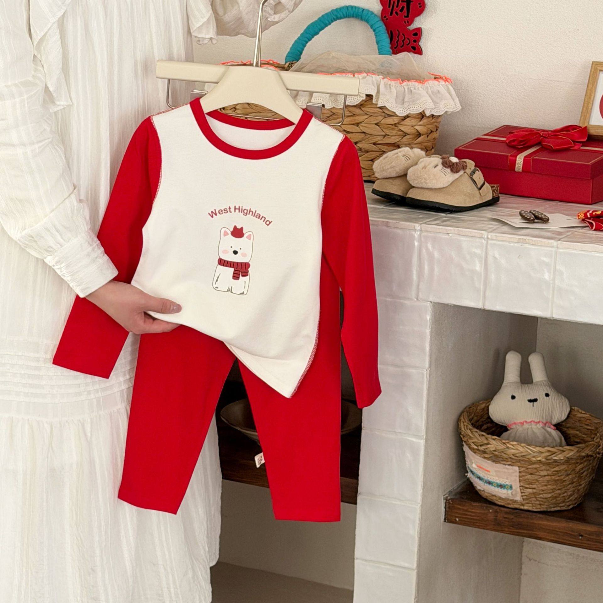 儿童纯棉本命年秋衣秋裤内衣套装男女大童红色马年保暖打底杉睡衣,童装/婴儿装/亲子装,内衣套装,淘宝优惠券,粉丝福利购,淘宝优惠卷
