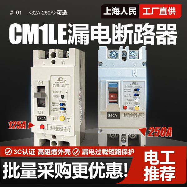 漏电A空气开关断路器AA10 63A2P12 V2202500A单 5AE168 相1L0 CM0