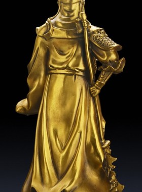 铜关公像摆件 纯铜  关二爷 关羽佛像家居软装饰品酒店开业礼品