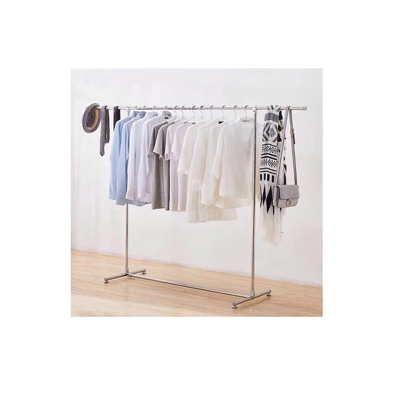 臻远~不锈钢晾衣架落地折叠单杆式