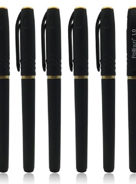 中性笔大容量1.0mm签字笔文具黑色碳素笔加粗办公用商务水性笔芯