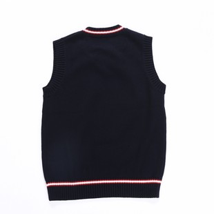 英伦风幼儿园园服小学生校服儿童白色毛衣V领 针织衫背心马甲春秋