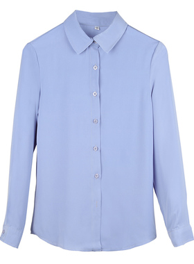 白色衬衣春夏职业时尚洋气正装工作服雪纺垂感气质显瘦长袖衬衫女