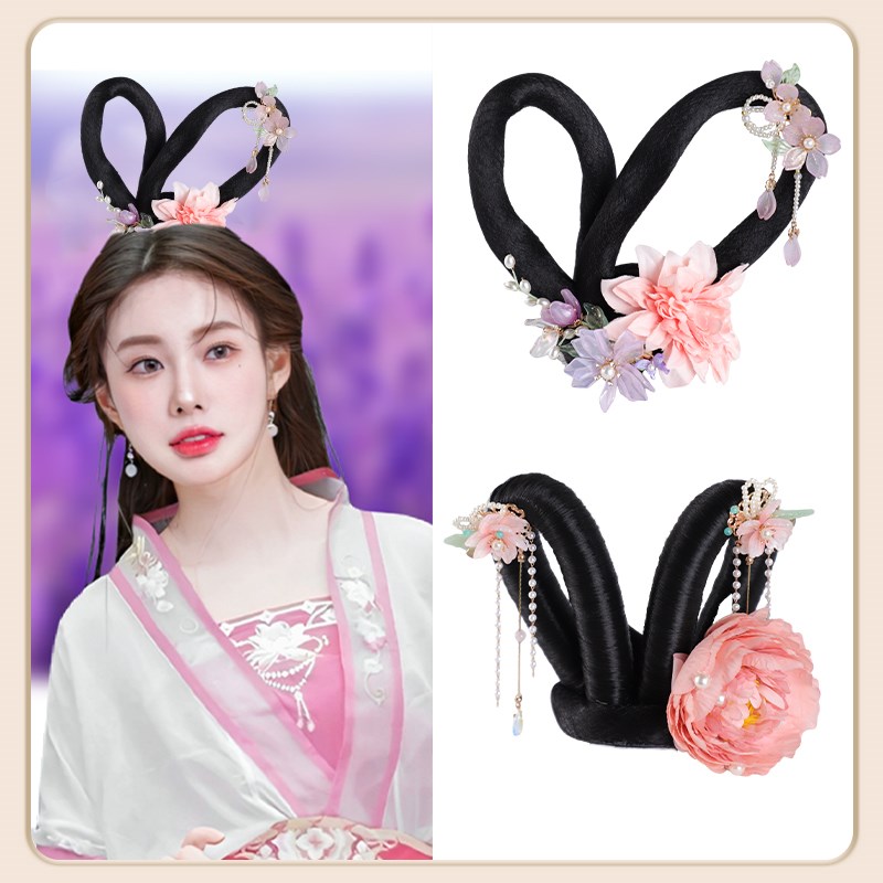 古装敦煌飞天假发古风汉服唐风头饰中秋舞台表演嫦娥奔月仙女发髻