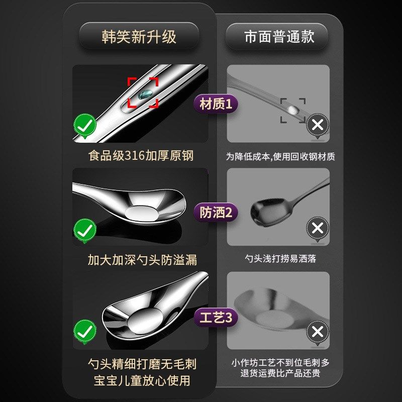 不锈钢316儿童宝宝喂饭吃饭勺家用汤匙婴幼儿小汤勺辅食元宝勺子,婴童用品,儿童勺,淘宝优惠券,粉丝福利购,淘宝优惠卷