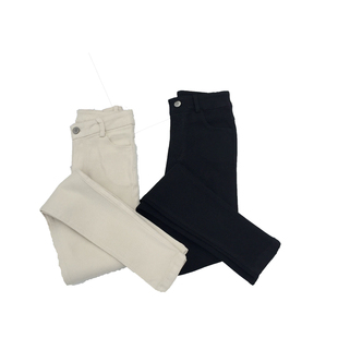 杏色打底裤女外穿薄款2021春季米白色紧身显瘦小脚长裤弹力铅笔裤