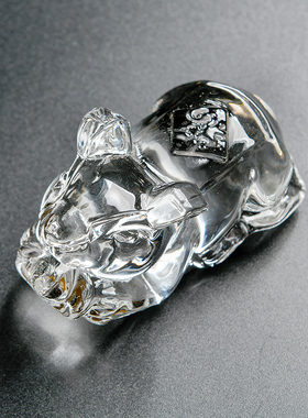 高档白水晶小号老鼠招财鼠十二生肖摆件 家居装饰品生日礼物祝福