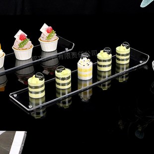 亚克力甜品台摆件展示架烘焙餐具自助餐摆盘长方平板蛋糕甜品盘