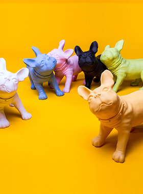 北欧家居饰品法斗狗摆件客厅桌面简约创意橱窗展示儿童摄影道具