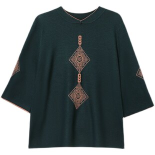 中年妈妈早春装2023新款秋装两件套装小衫中老年人女装夏装上衣服