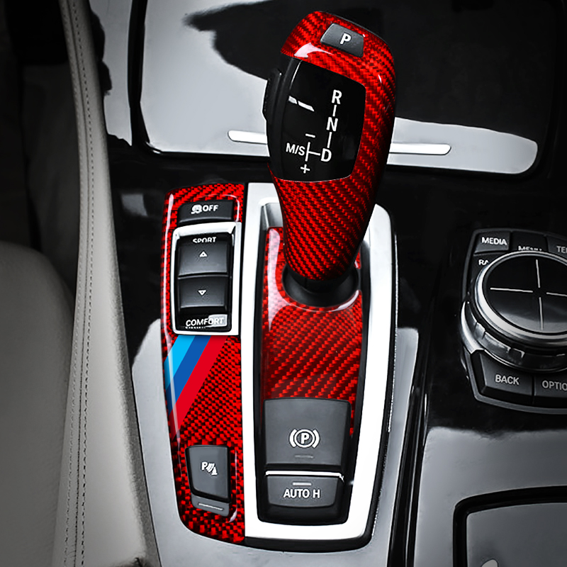 宝马5系改装x3x4碳纤维内饰中控排挡套档把盖5系gt车贴装饰面板