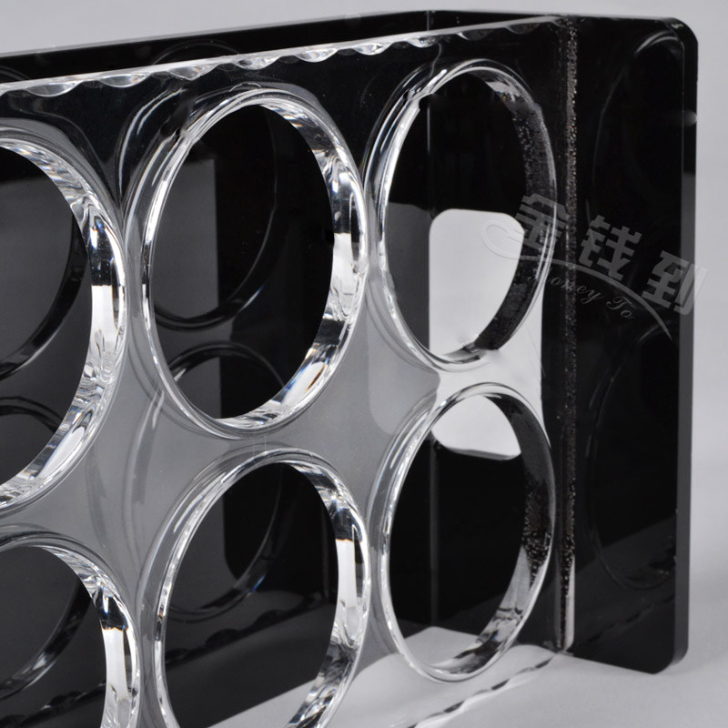 亚克力杯架KTV酒吧啤酒八角杯框12圆孔透明白酒烈酒一口杯托定制