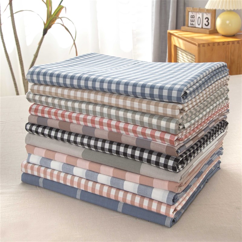 纯棉水洗棉床单1.5米1.8x2.0单双人宿舍上下铺全棉被单单人三件套