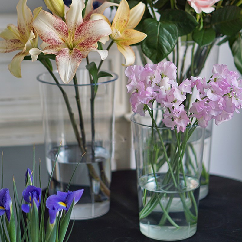 醒花桶花束透明亚克力防摔深水插花桶家用花店专用养花塑料花筒