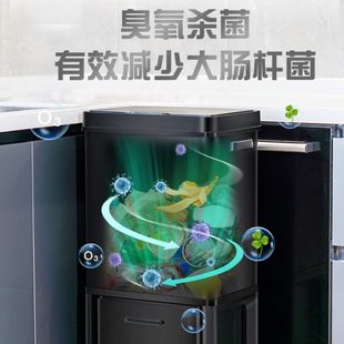 纳卫得72L双层分类智能感应垃圾桶电动家用厨房大号轻奢干湿分离