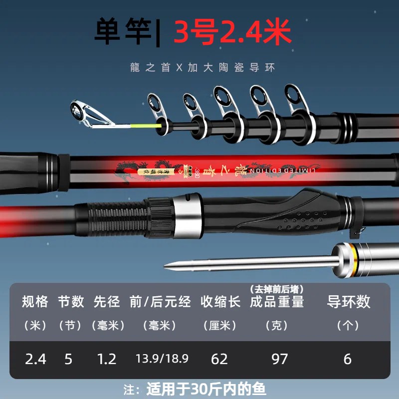 短节矶竿矶钓竿超轻超硬大A导环滑漂竿便携远投小爆炸矶钓杆