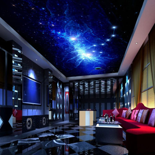 3D北斗七星满天星吊顶壁布