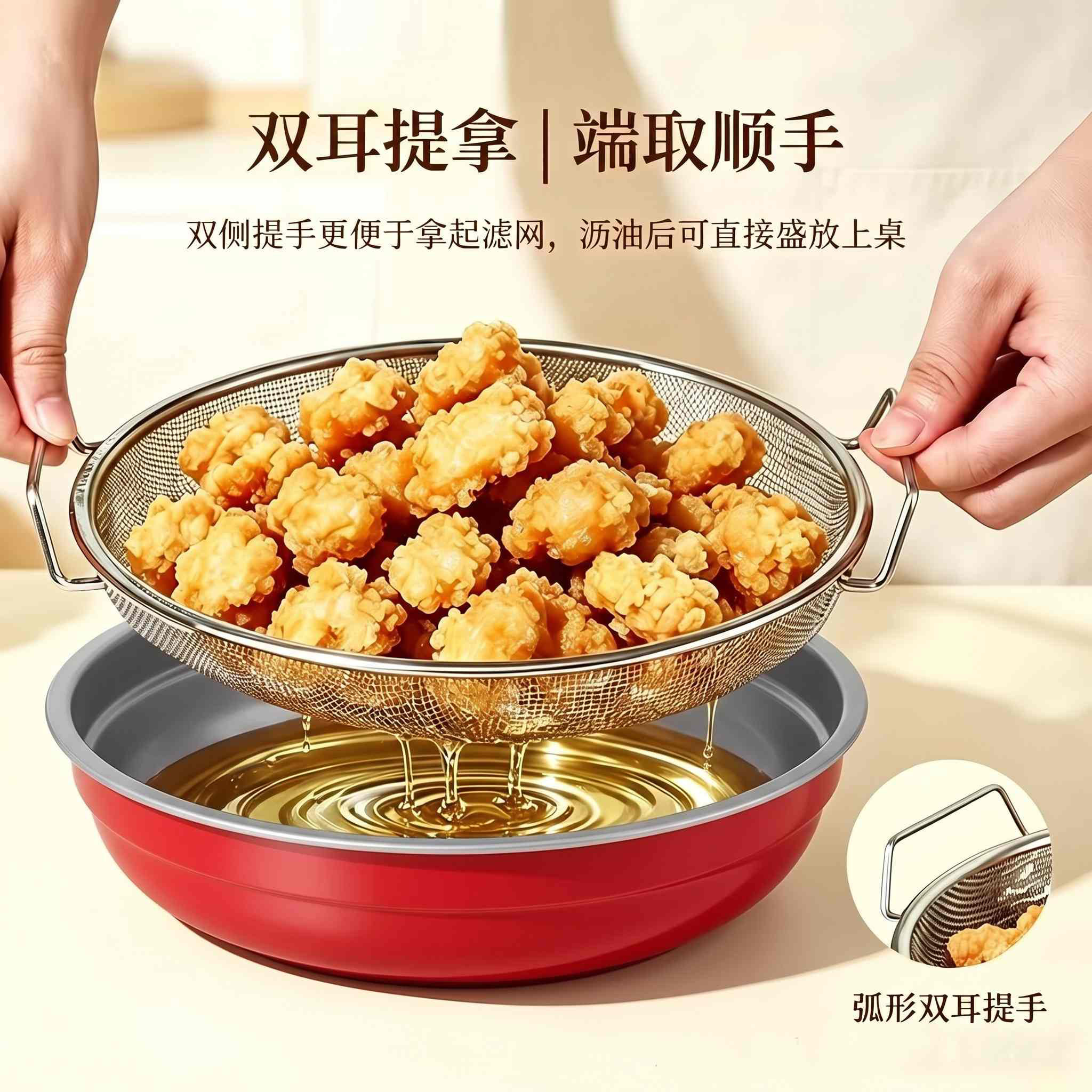 304不锈钢厨房滤油盘双耳沥油盘
