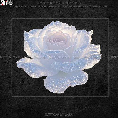 玫瑰花汽车贴纸防水防晒不留胶