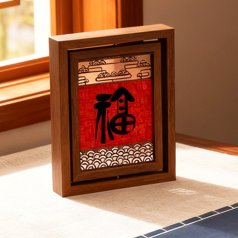 新中式福字木质桌面摆件客餐厅复古装饰品书房茶室百福图字画摆台,家居饰品,桌面摆件,淘宝优惠券,粉丝福利购,淘宝优惠卷