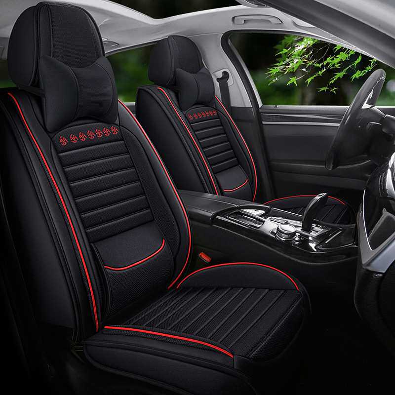 夏季透气汽车坐垫车载按摩五座通用头枕靠垫家车两用亚麻汽车座垫
