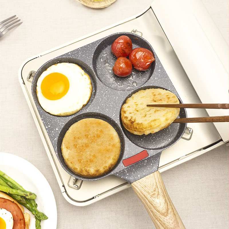 家用不粘煎烤鸡蛋汉堡锅车轮饼锅蛋饺锅早餐锅煎饼锅烤蛋糕通用款