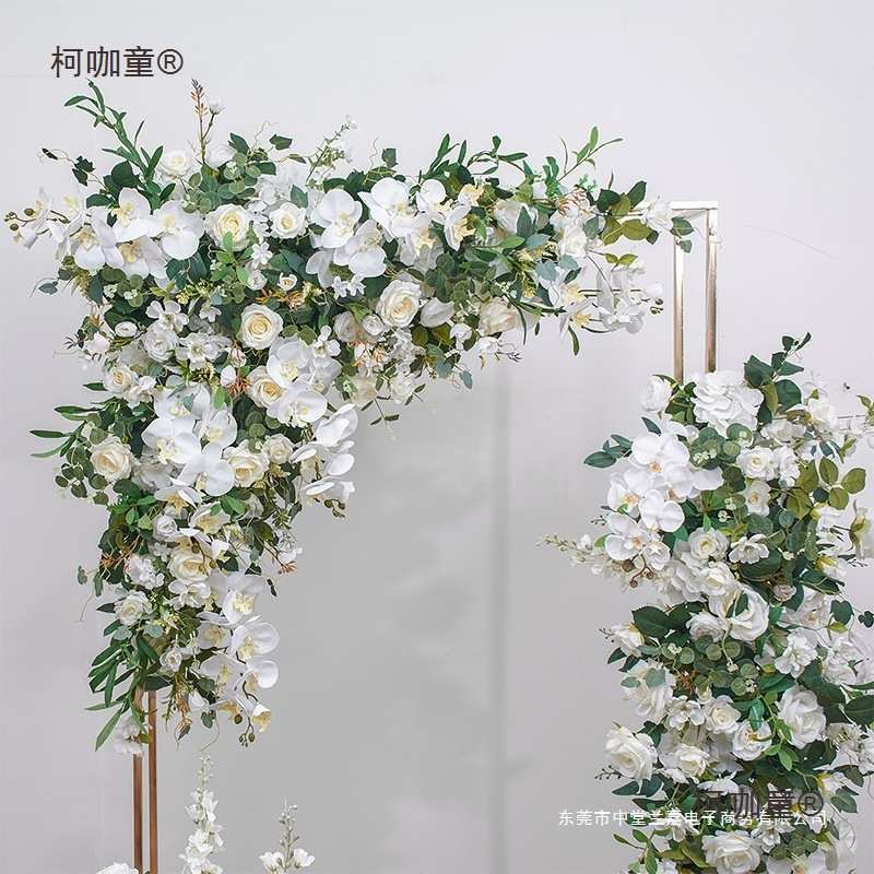 新款韩式蝴蝶兰花排婚礼背景布置假花拱门木架门框装饰花麦太保