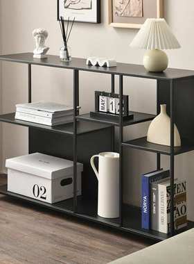 北欧铁艺落地置物架办公室收纳陈列架客厅简约多层矮书架靠墙边柜