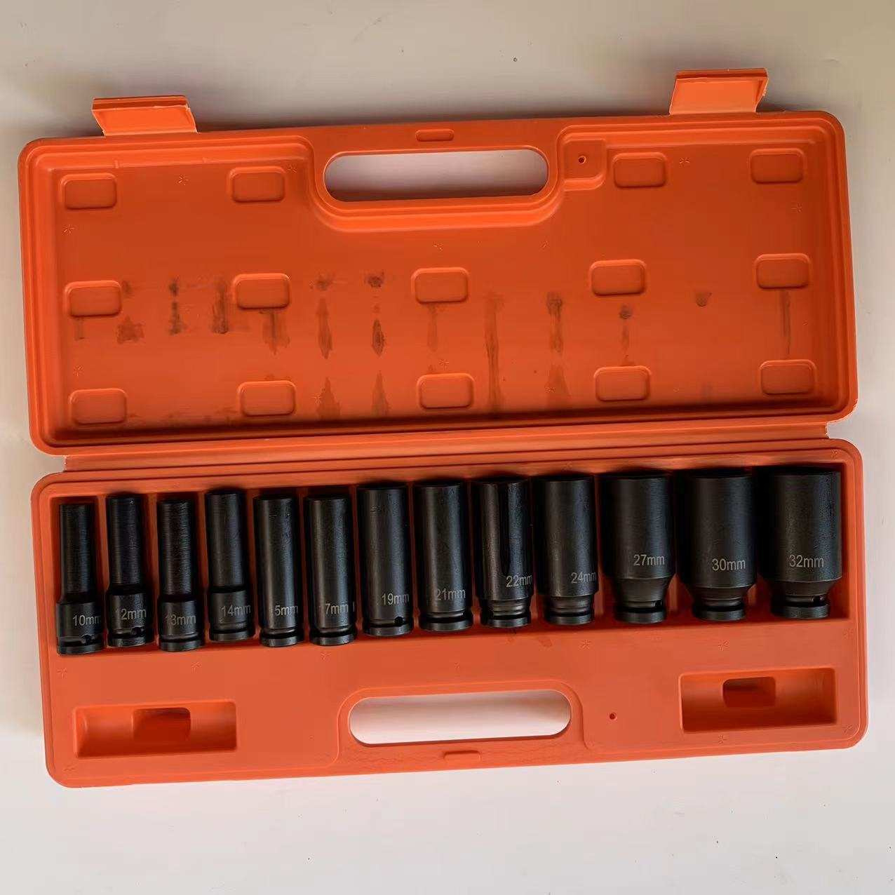 气动小风炮套筒头套装重型1/2 13件套加长六角套筒风动旋具加厚