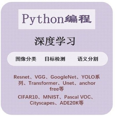 python编程深度学习图像分类目标检测语义分割辅导