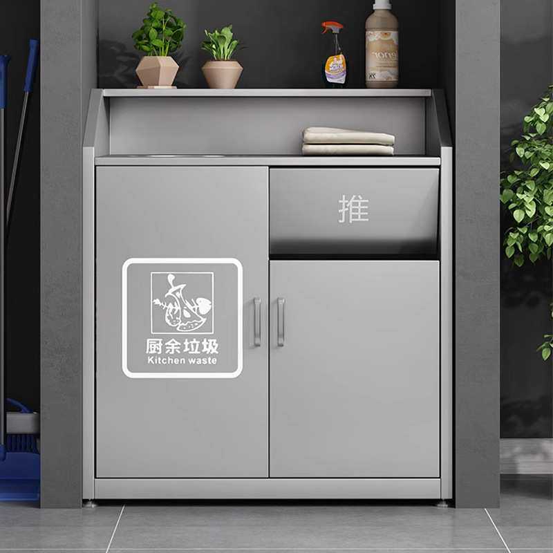商用奶茶快餐店多功能垃圾桶柜子工业风隐藏式麦当劳大号垃圾箱