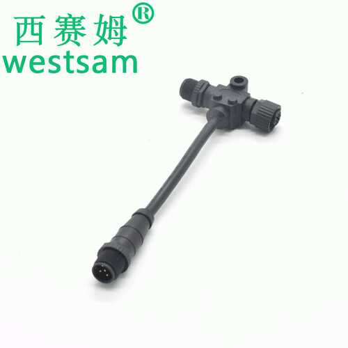 M12-5P防水连接器T型航空接头nmea2000船用插头