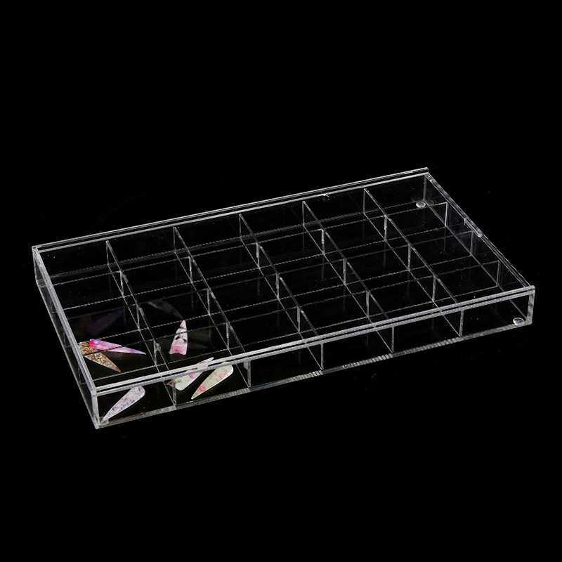美甲工具盒 亚克力24格饰品收纳盒 抽拉式盖子 饰品分装陈列