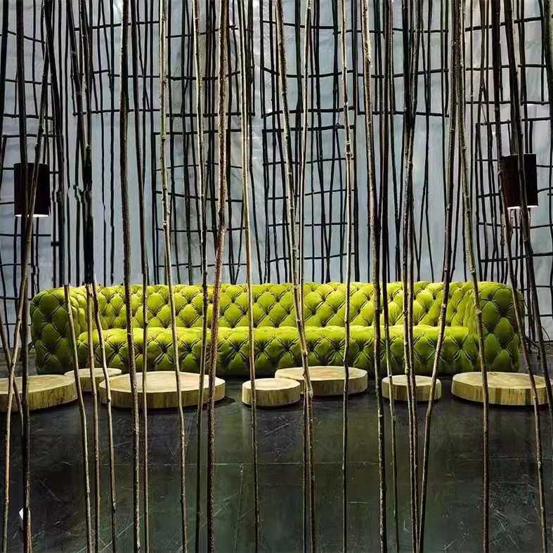 时尚轻奢布艺沙发个性简约现代客厅沙发北欧三人多人酒吧拉扣沙发