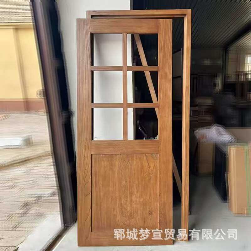 老榆木室内门怀旧实木民宿酒店单开门咖啡厅景点房间装饰拱形门