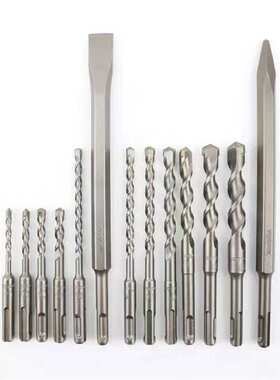 牧田圆四坑柄硬质合金钻头尖凿扁铲套装D-53659