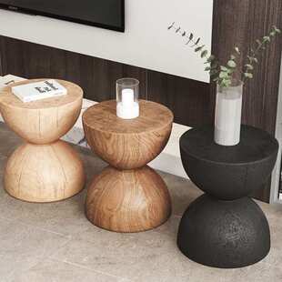 实木墩子圆形艺术摆件底座民宿矮凳玄关木墩床头柜沙发边几厂家