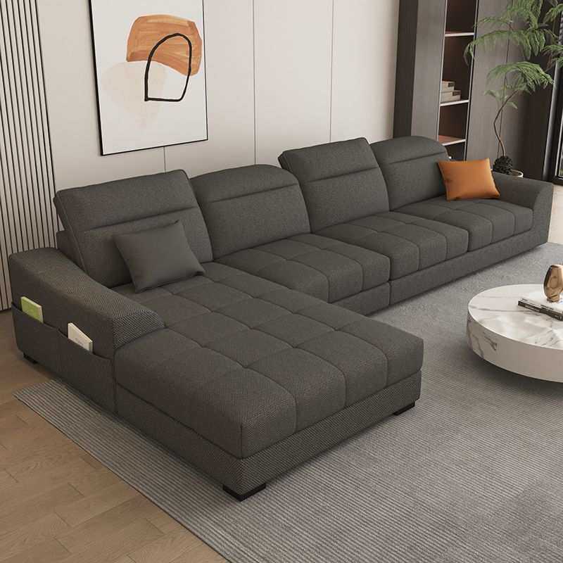 可拆洗棉麻布艺沙发现代简约客厅大小户型贵妃组合轻奢猫抓皮沙发