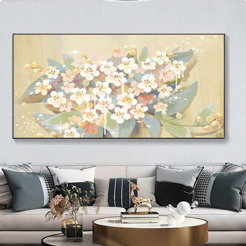 北欧风格客厅装饰画一整幅小清新花卉餐厅装饰画现代简约卧室壁画图片