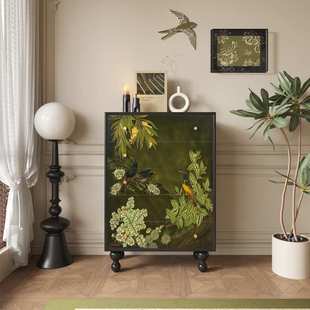 法式中古风实木五斗柜卧室储物收纳柜客厅装饰靠墙过道玄关抽屉柜