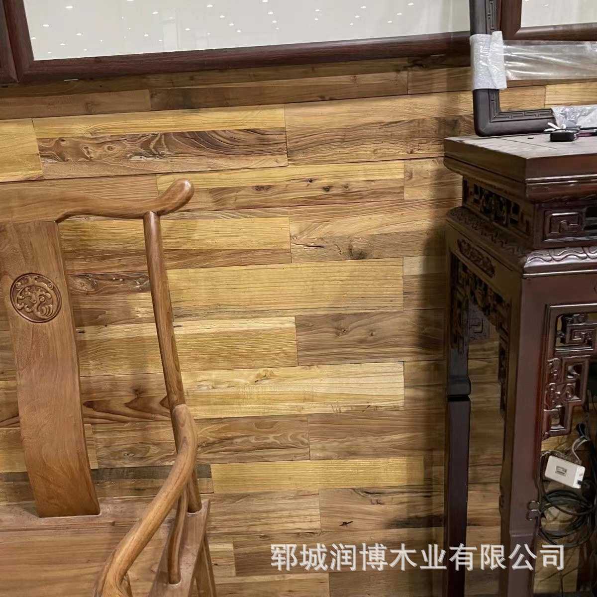旧木板实木地板风化复古厂家供应做旧老榆木板原木阳台地面老木板