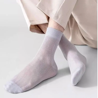 【下单立减50】夏季男士新疆棉超薄网眼袜 舒适耐穿不起球PX