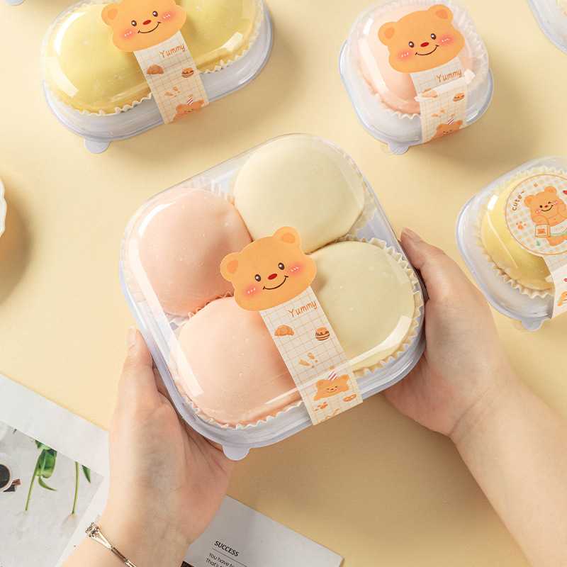 雪媚娘包装盒青团烘焙单多个盒子大福纸托透明圆形方盒蛋黄酥甜品